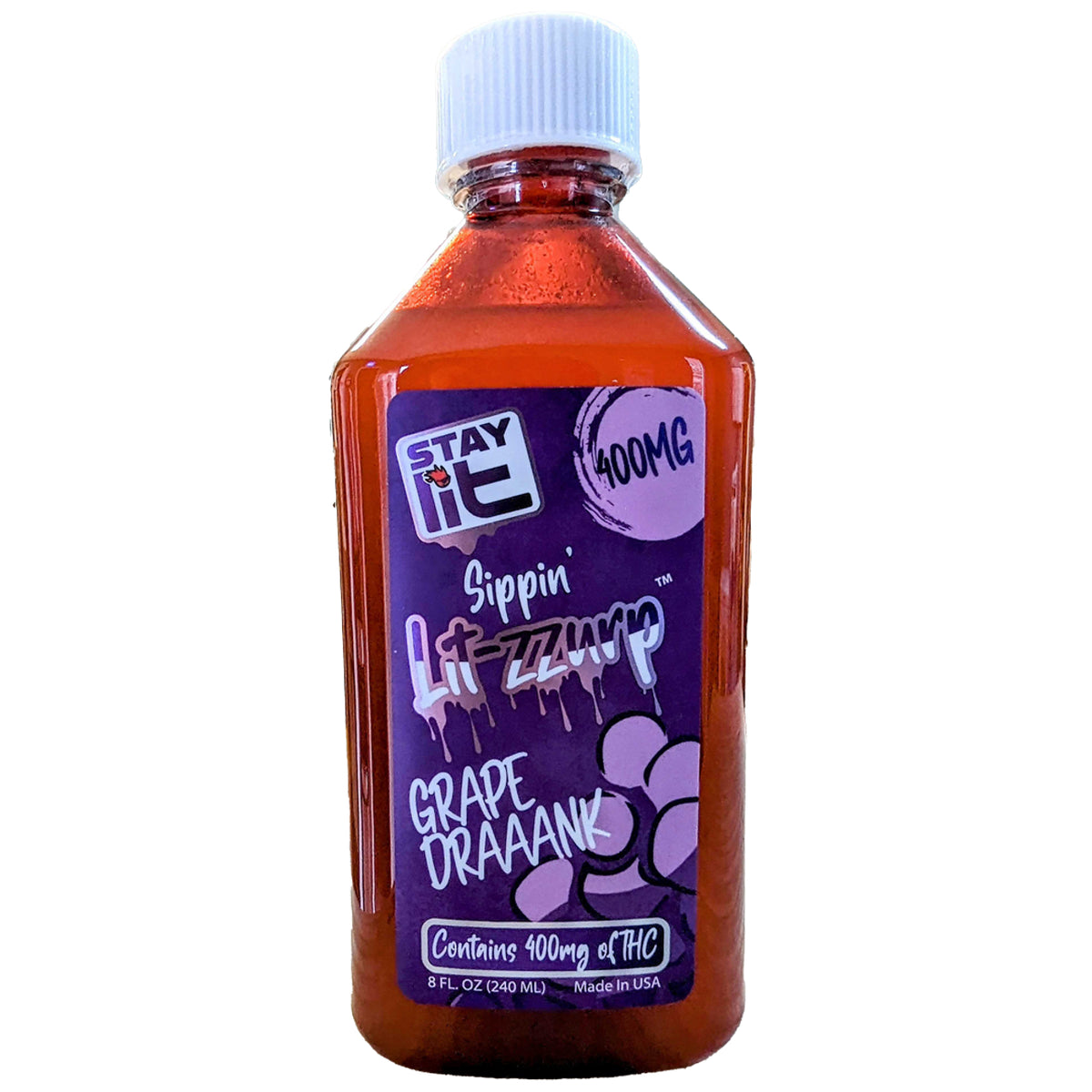 Stay Lit-zzurp - Delta 8/Delta 9 Grape Syrup, 400mg – Triangle Hemp ...