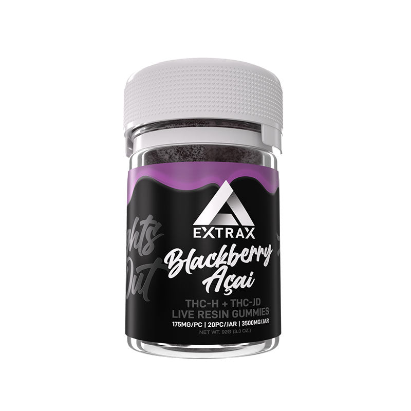 Delta Extrax THCh THCjd Gummies – Blackberry Acai 3500mg – Triangle Hemp  Wellness