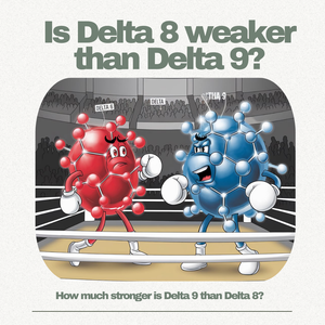 Is Delta 8 weaker than Delta 9?