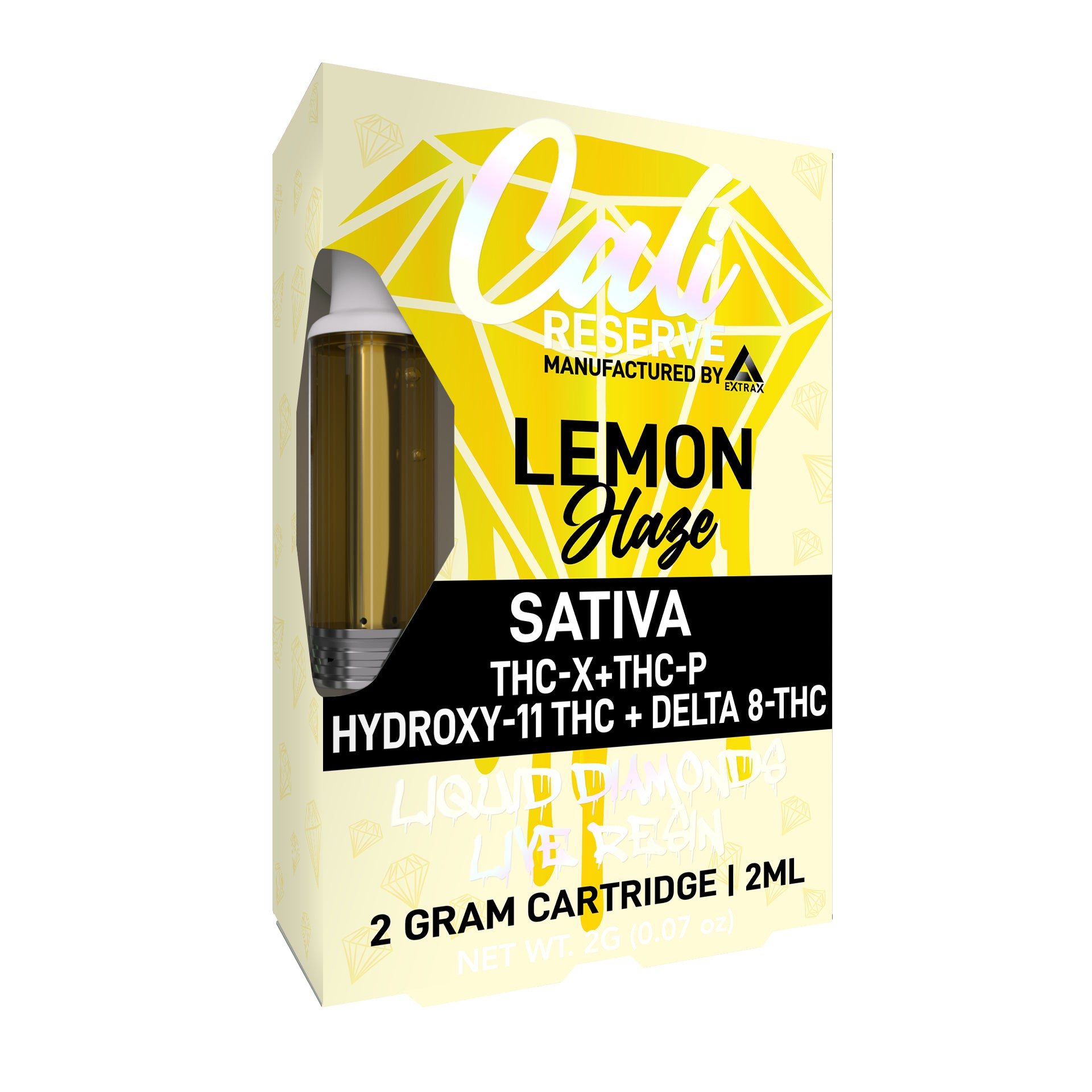 Cali Reserve THC-X + THC-P + HXY-11 THC + D8 Liquid Diamond Vape Cartridge- Lemon Haze- Sativa