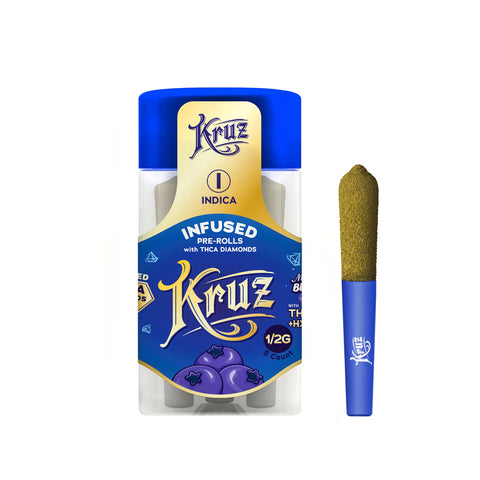 Kruz Liquid Diamonds Blueberry Kush THCa + HXY11 + CBN .5G Pre-Rolls (Indica) 5CT - Triangle Hemp Wellness